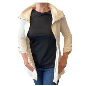 Saturday Sunday 3/4 sleeve textured zip up